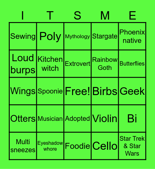 Pepper Bingo Card