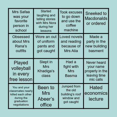 AL AQEEQ BINGO Card