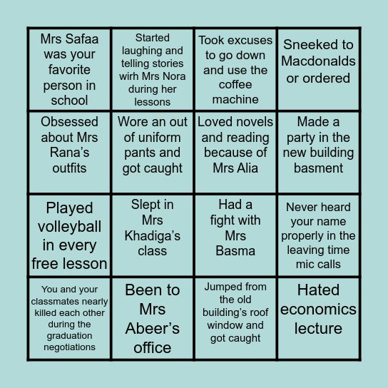 AL AQEEQ BINGO Card
