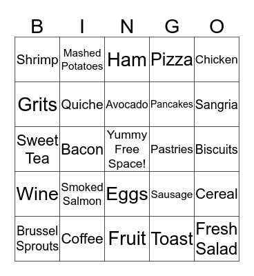 Easter Brunch Bingo Card