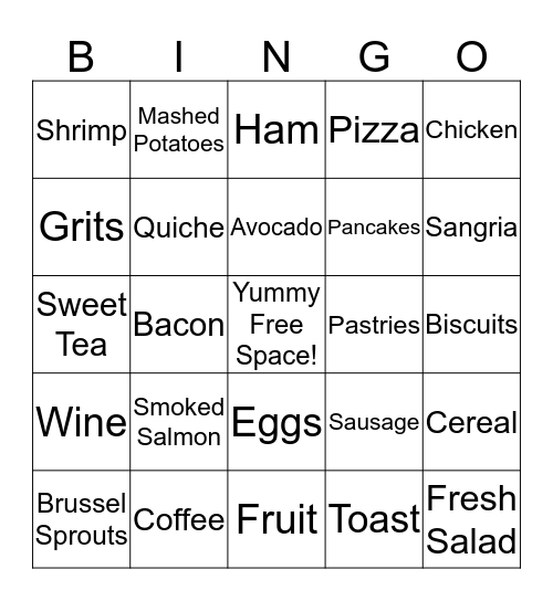 Easter Brunch Bingo Card