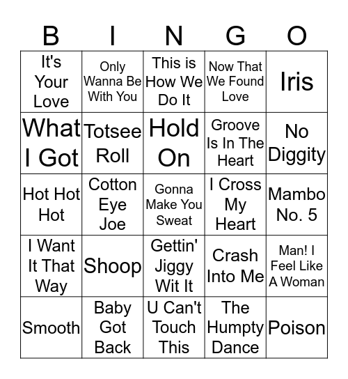 Oh Snap - It's the 90's Bingo Card