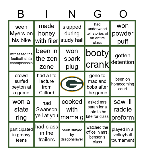 G  L  E  N  V  A  R Bingo Card