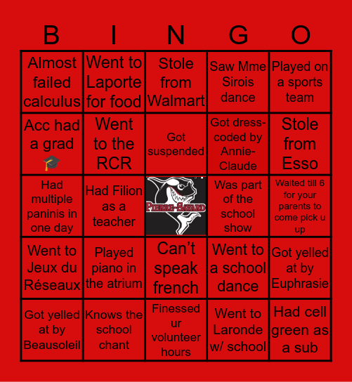 Pierre-Savard Bingo Card