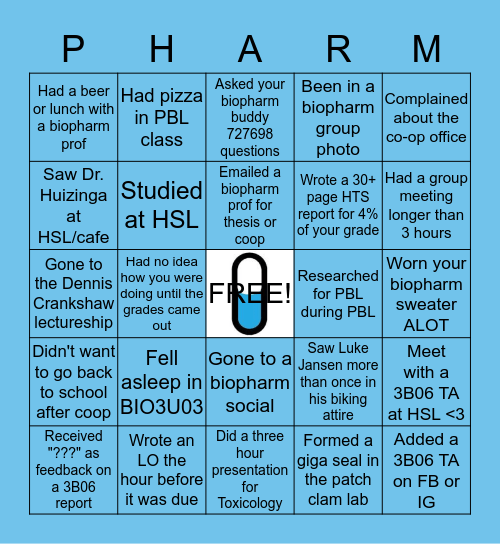 BioPharm Bingo Card