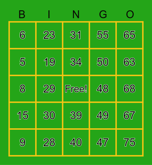 Northwoods Bingo Card
