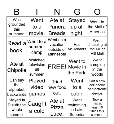 Homebase Bingo! Bingo Card