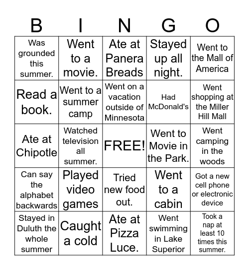 Homebase Bingo! Bingo Card
