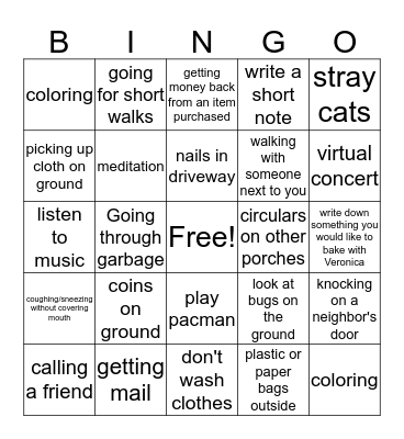 safe or unsafe Bingo Card