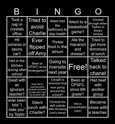 CPSFC BINGO Card