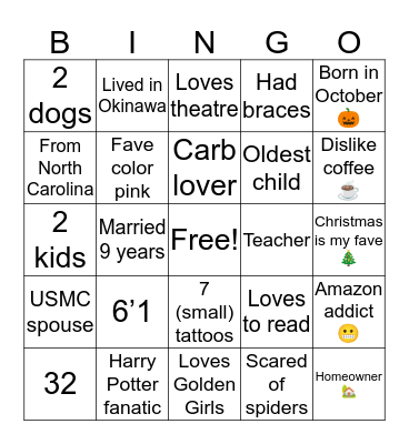 Brittany Bingo Card