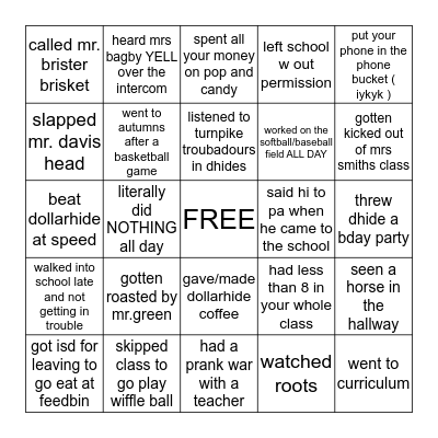 CANEY BINGO 🤩 Bingo Card