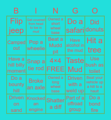 OFFROAD LIFE Bingo Card