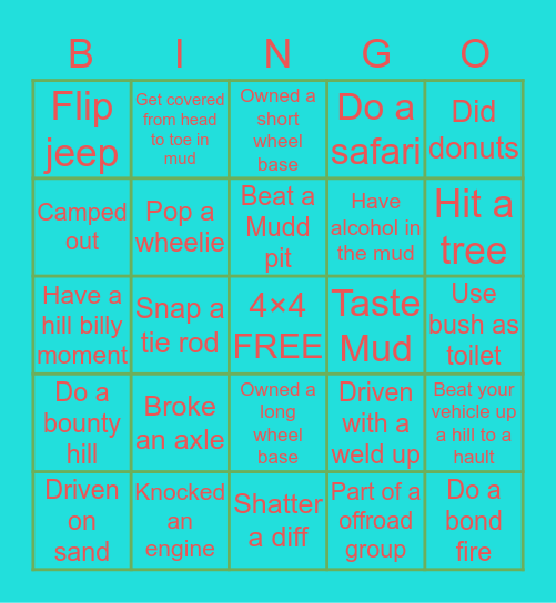 OFFROAD LIFE Bingo Card