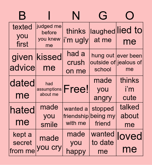 kalie !! Bingo Card