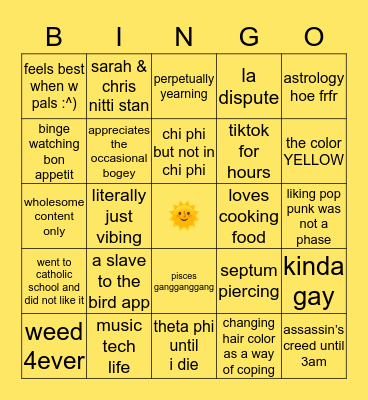 jazz!!! Bingo Card
