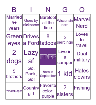 Kenzi Bingo Card
