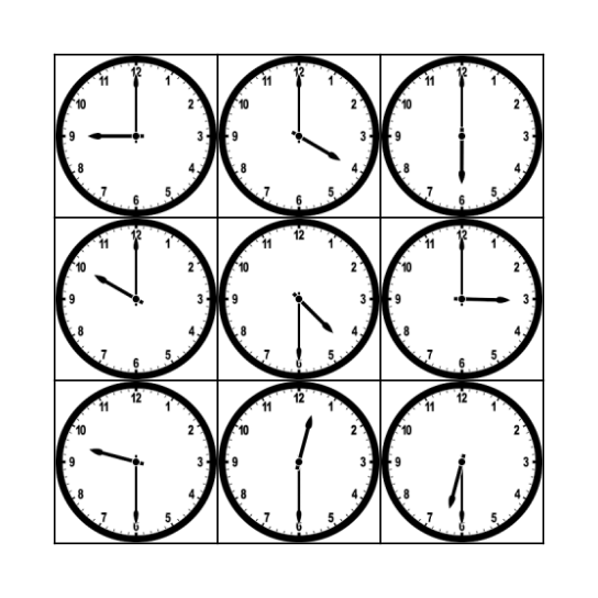 Time Telling Bingo! Bingo Card