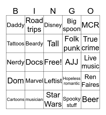Are you Amber’s Type? Bingo Card