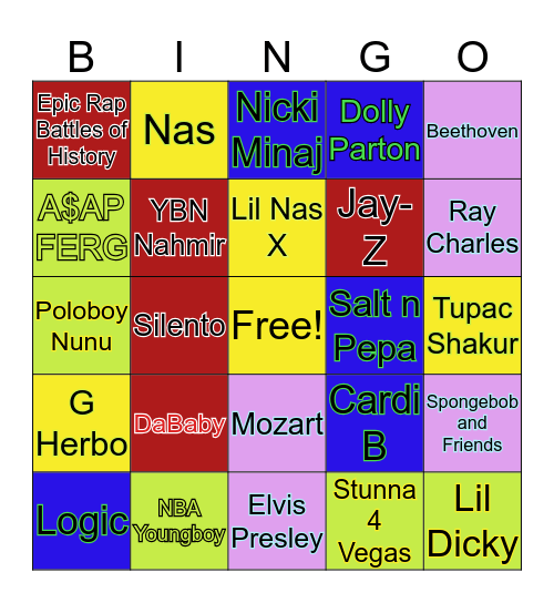 Listened to... Bingo Card