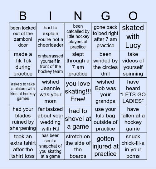 ⛸PCFSC BINGO⛸ Bingo Card