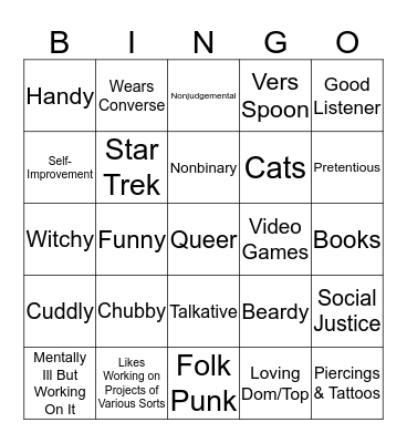 Bug Bingo Card