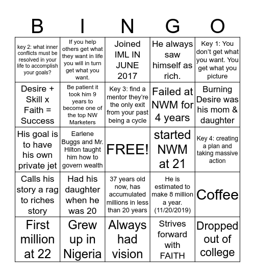 "Get to Know Your Team" Bingo Card