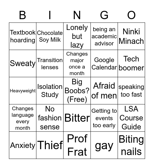 Nick Bingo Card