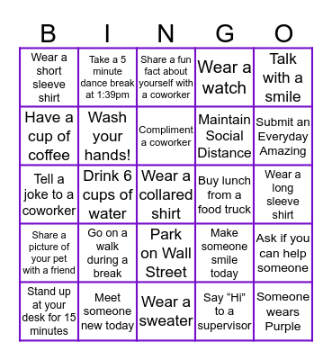 Call Center Bingo Card