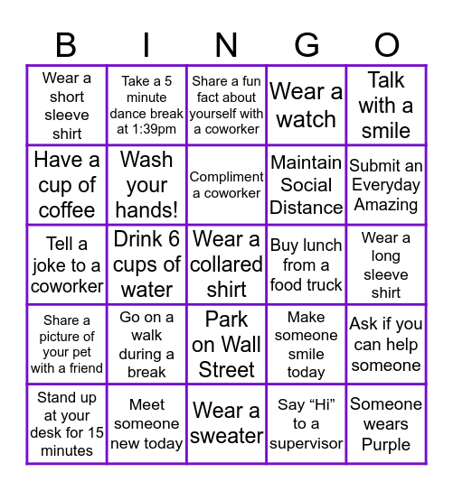 Call Center Bingo Card