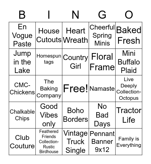 Chalk Couture Bingo Card