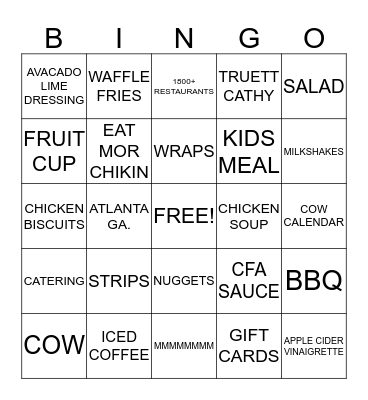 AHA/CFA BINGO Card