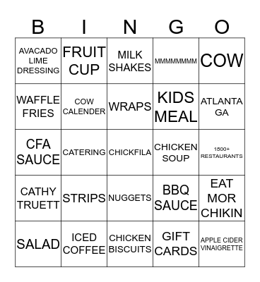 AHA/CFA BINGO Card