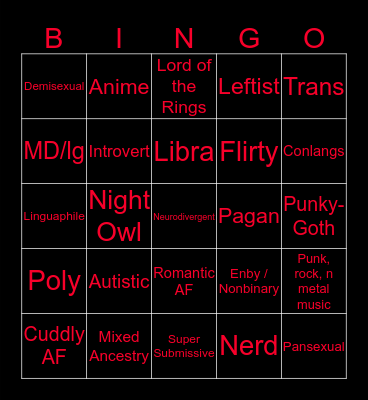 Kat Bingo Card