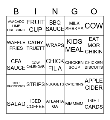 AHA/CFA BINGO Card