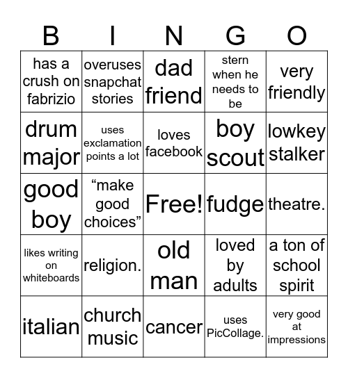 Nick Bingo Ningo Bingo Card