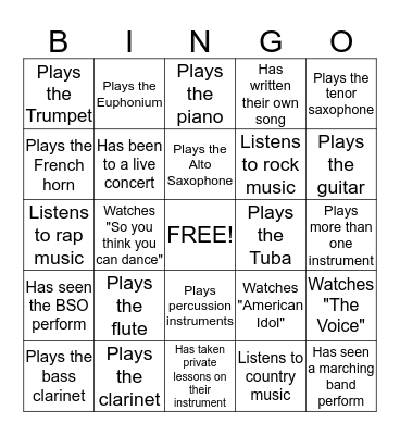 Find someone who.... Bingo Card