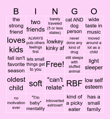 Emily's Bingo Card