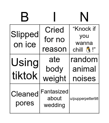 Kexingo Bingo Card