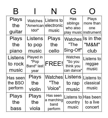 Find someone who... Bingo Card