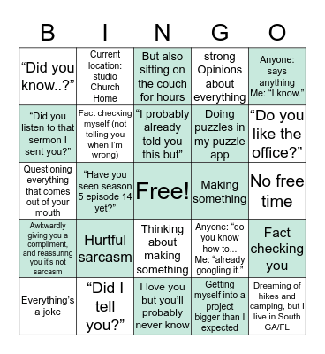 Jordan Bingo Card