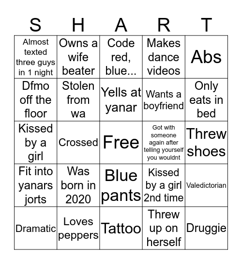 Sharon Bingo Card