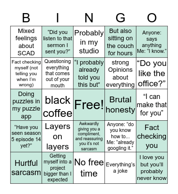 Jordan Bingo Card
