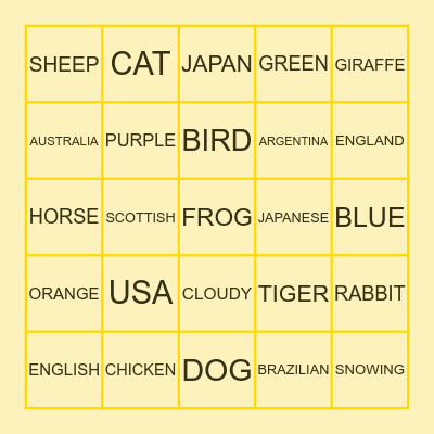 BINGO! Bingo Card