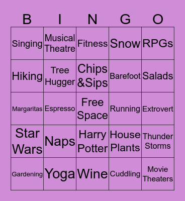 Jess's Bingo Card