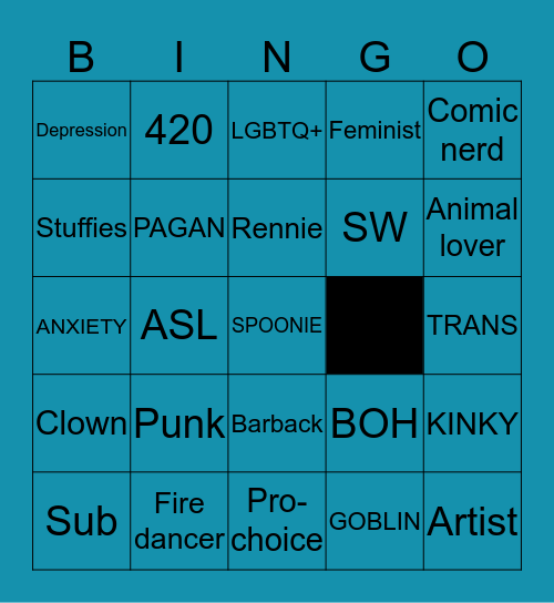 SPINDLE Bingo Card
