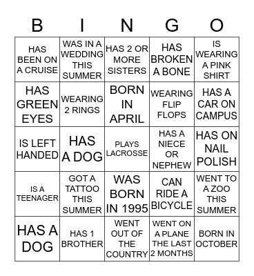 THIEL LAX BINGO Card
