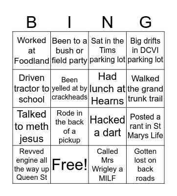 St Marys Bingo by @mackenzietosh Bingo Card