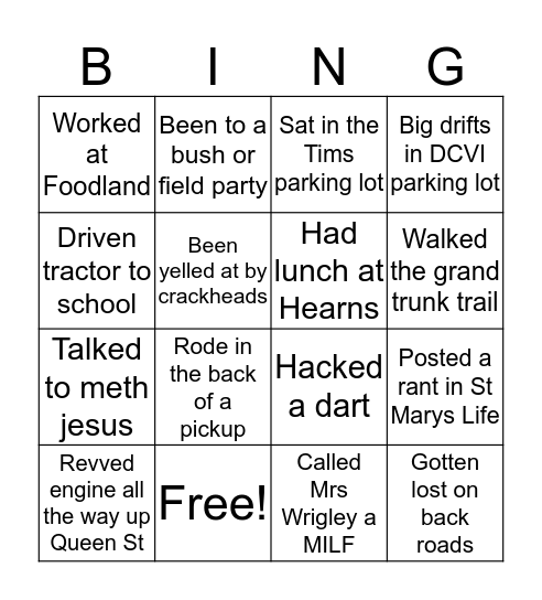 St Marys Bingo by @mackenzietosh Bingo Card