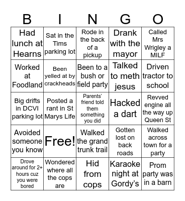 St Marys Bingo by @mackenzietosh Bingo Card